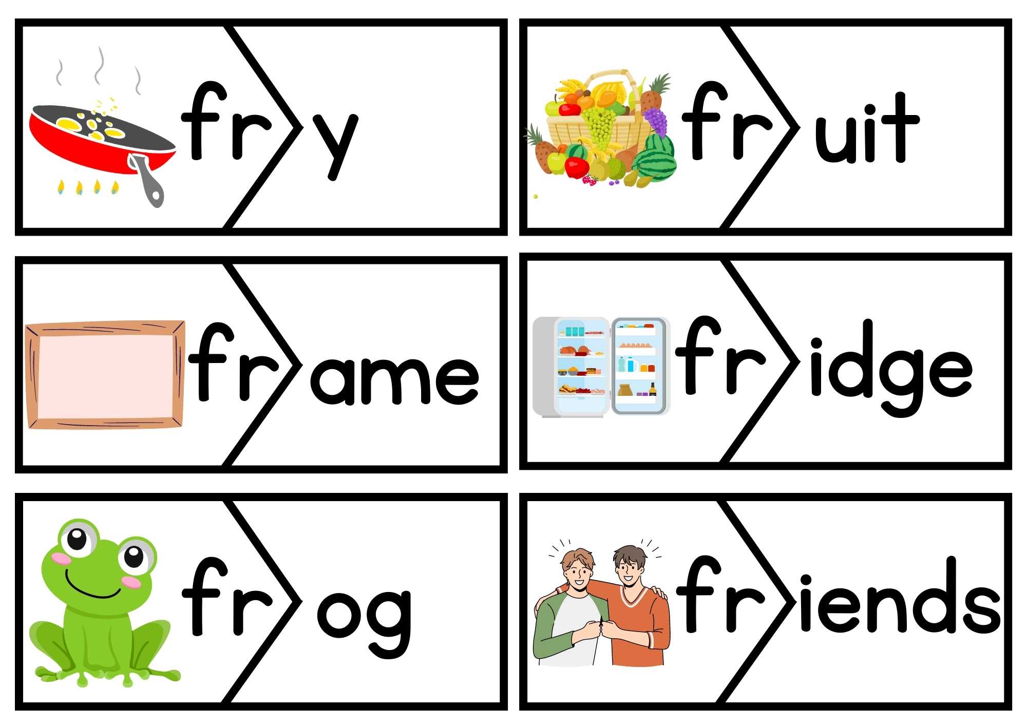 FR Beginning Blends Puzzle Match Phonics Set 1